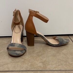 Stylish Tan and Camouflage Women's Heels
